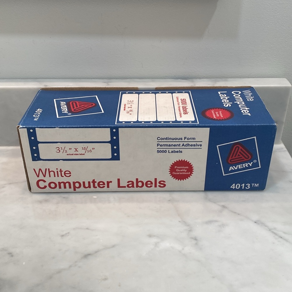 NWT Avery 4013 White Computer Labels